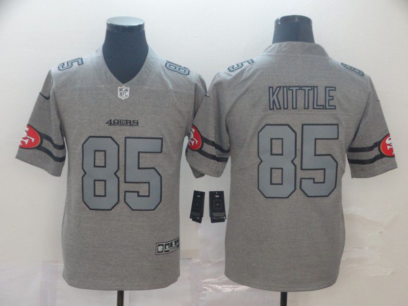 Men San Francisco 49ers #85 Kittle Grey Retro Nike NFL Jerseys->kansas city chiefs->NFL Jersey